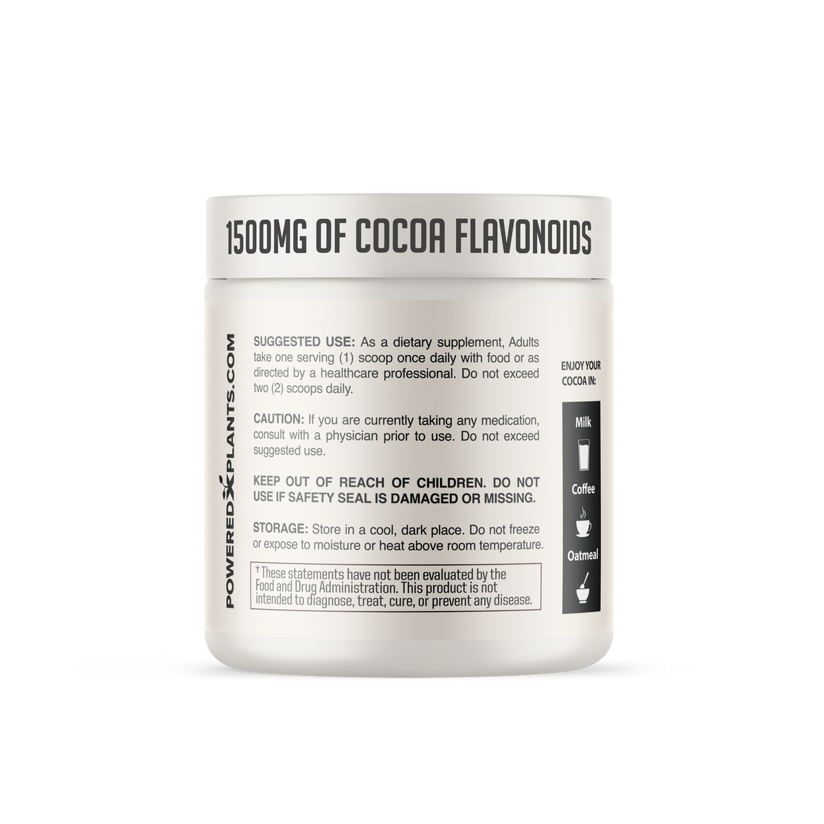 Powered Cocoa — High Flavanol Cocoa, 1,500 mg Flavanols