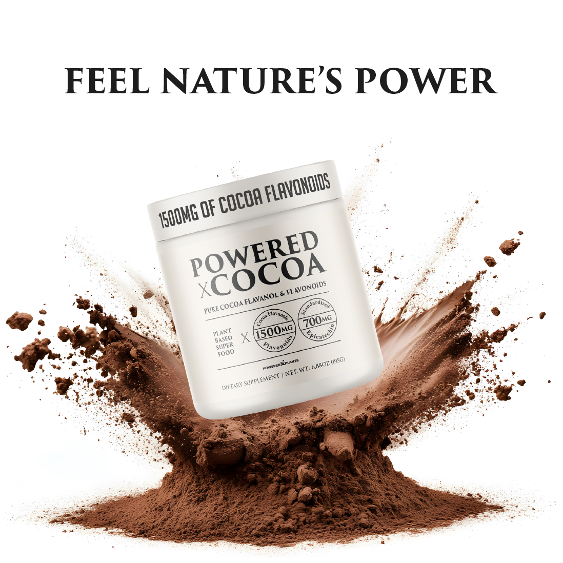 Powered Cocoa — High Flavanol Cocoa, 1,500 mg Flavanols